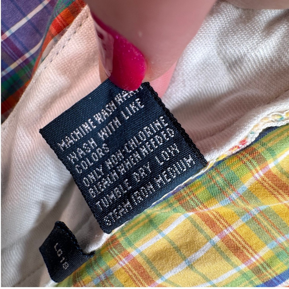 Polo Ralph Lauren Mens Multi Color Plaid Madras Shorts Size 36 Preppy READ - Picture 5 of 9